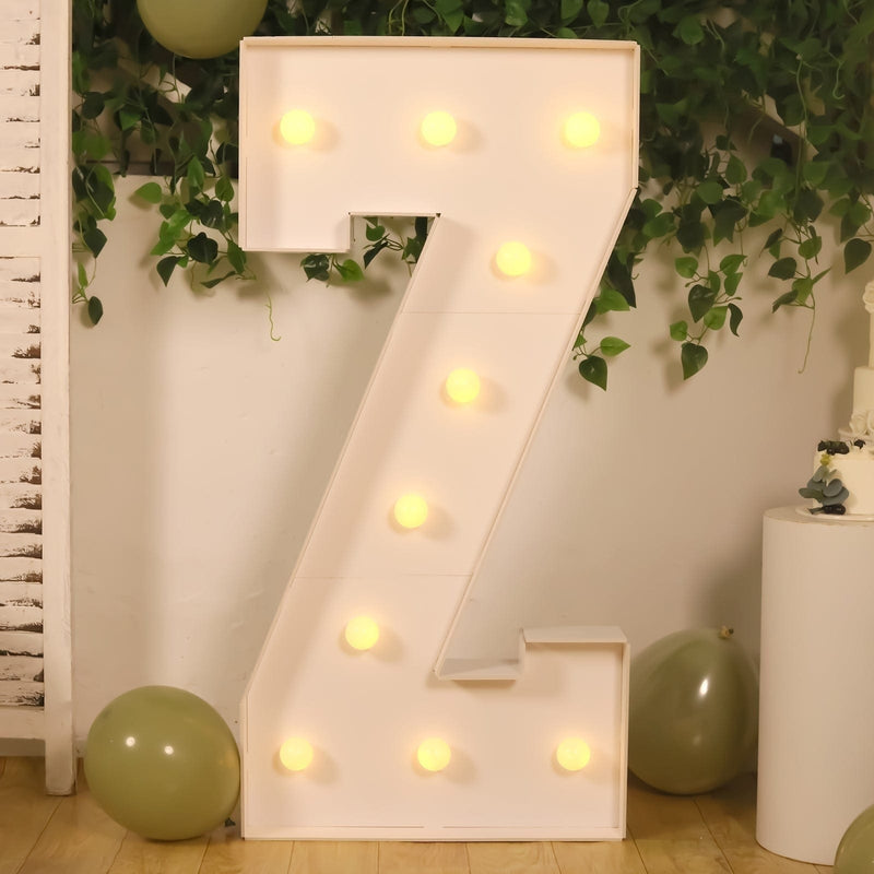 4ft XL LED Marquee Letter Foam Board with 10 Warm White Battery Operated LEDs - White