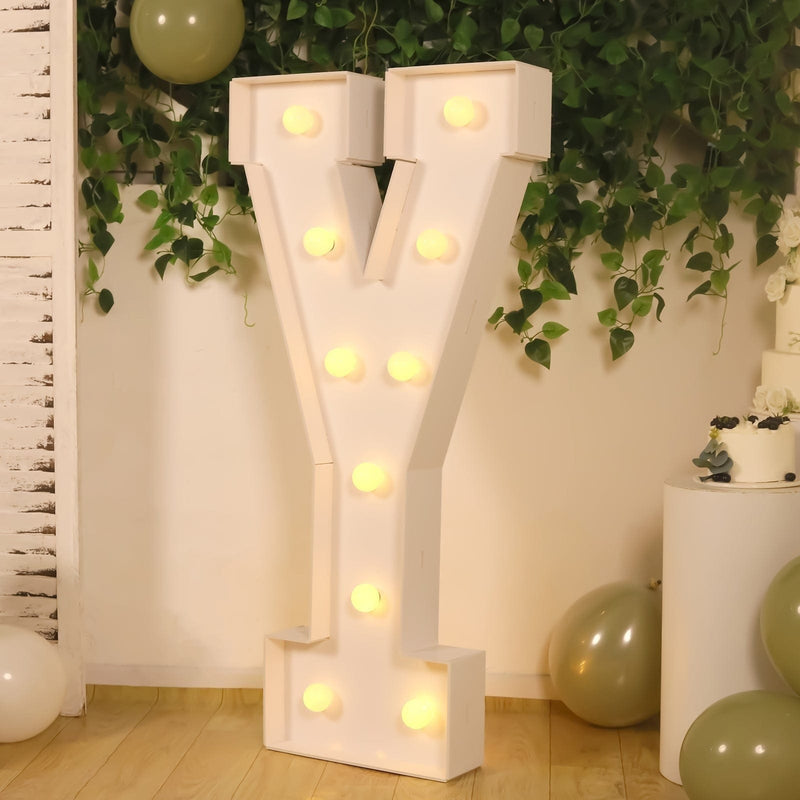 4ft XL LED Marquee Letter Foam Board with 10 Warm White Battery Operated LEDs - White
