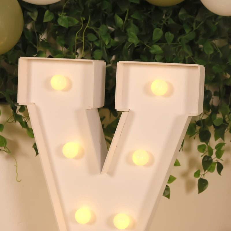 4ft XL LED Marquee Letter Foam Board with 10 Warm White Battery Operated LEDs - White