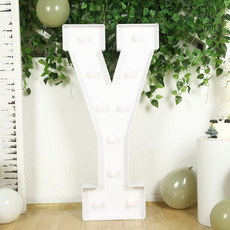 4ft XL LED Marquee Letter Foam Board with 10 Warm White Battery Operated LEDs - White