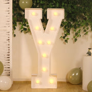 4ft XL LED Marquee Letter Foam Board with 10 Warm White Battery Operated LEDs - White