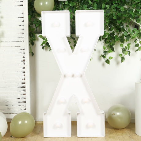 4ft XL LED Marquee Letter Foam Board with 10 Warm White Battery Operated LEDs - White