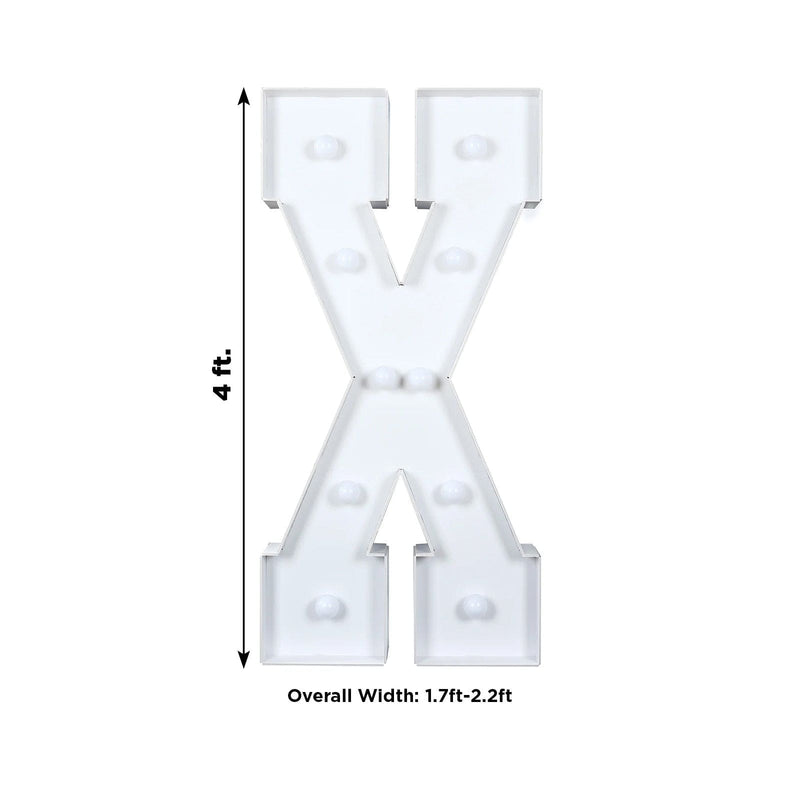 4ft XL LED Marquee Letter Foam Board with 10 Warm White Battery Operated LEDs - White