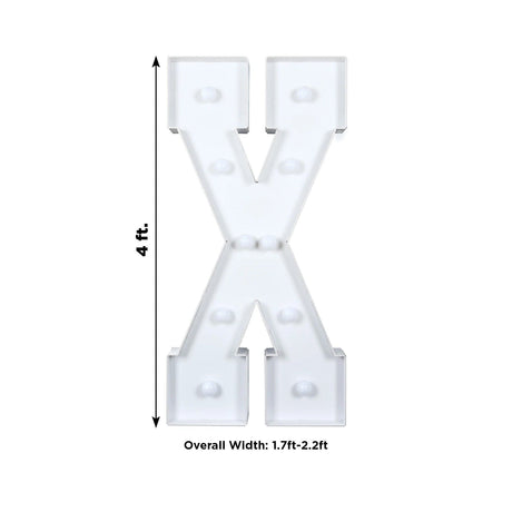 4ft XL LED Marquee Letter Foam Board with 10 Warm White Battery Operated LEDs - White