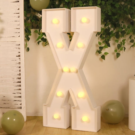 4ft XL LED Marquee Letter Foam Board with 10 Warm White Battery Operated LEDs - White