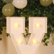 4ft XL LED Marquee Letter Foam Board with 10 Warm White Battery Operated LEDs - White