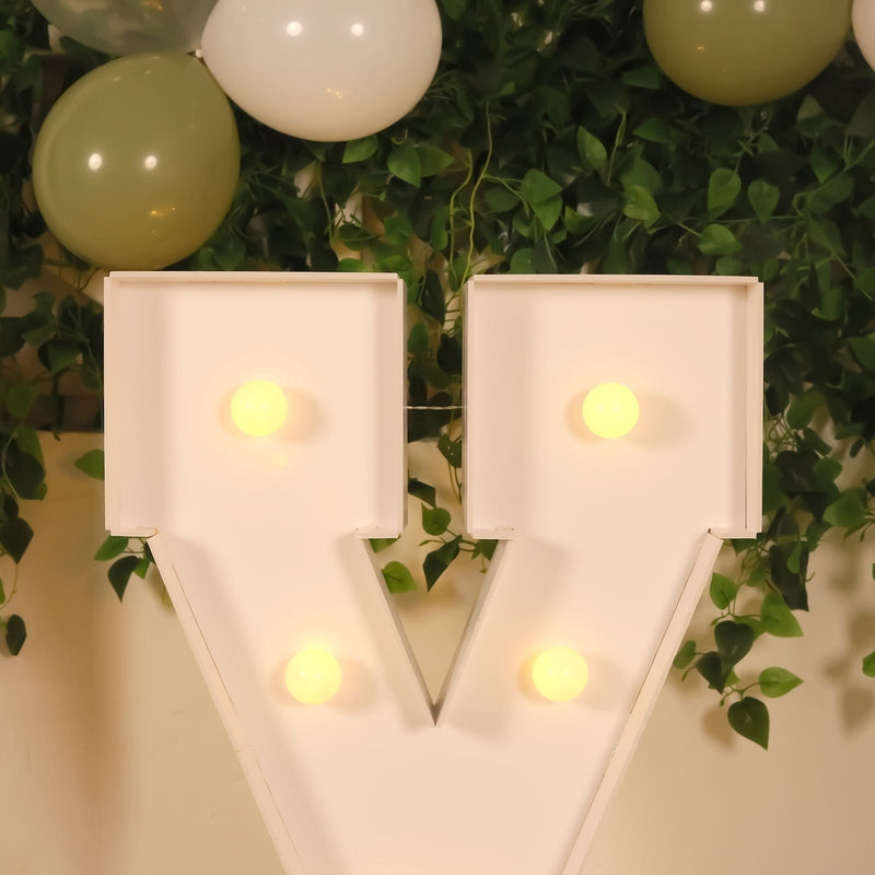 4ft XL LED Marquee Letter Foam Board with 10 Warm White Battery Operated LEDs - White