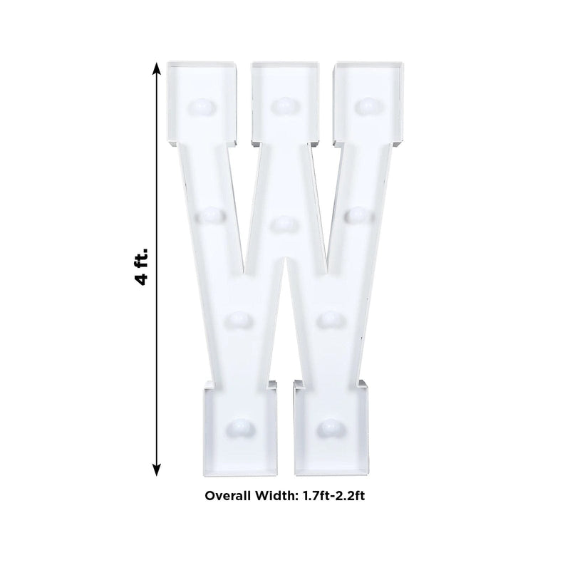 4ft XL LED Marquee Letter Foam Board with 10 Warm White Battery Operated LEDs - White