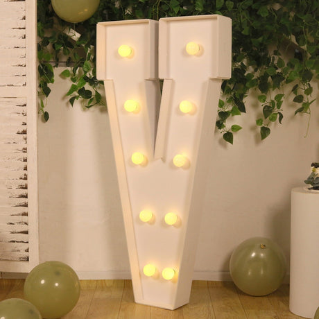 4ft XL LED Marquee Letter Foam Board with 10 Warm White Battery Operated LEDs - White