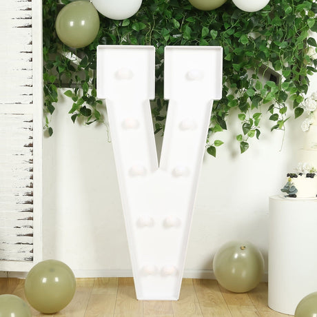 4ft XL LED Marquee Letter Foam Board with 10 Warm White Battery Operated LEDs - White