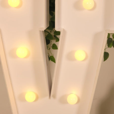 4ft XL LED Marquee Letter Foam Board with 10 Warm White Battery Operated LEDs - White