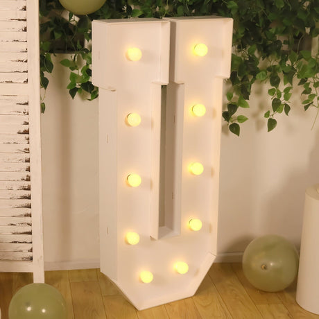 4ft XL LED Marquee Letter Foam Board with 10 Warm White Battery Operated LEDs - White
