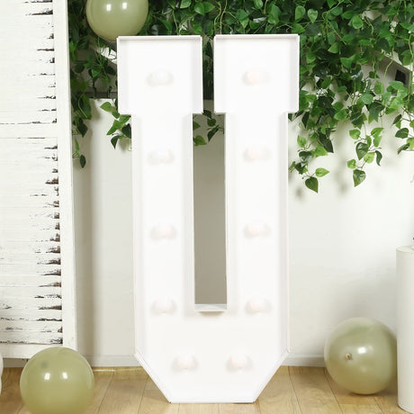 4ft XL LED Marquee Letter Foam Board with 10 Warm White Battery Operated LEDs - White