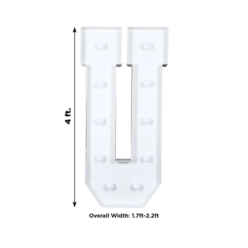 4ft XL LED Marquee Letter Foam Board with 10 Warm White Battery Operated LEDs - White