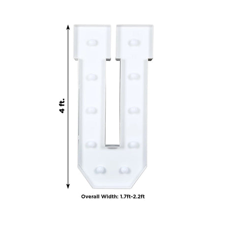 4ft XL LED Marquee Letter Foam Board with 10 Warm White Battery Operated LEDs - White