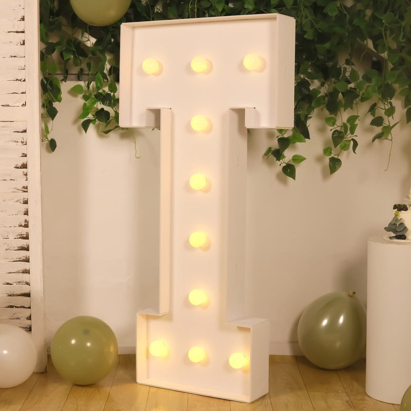 4ft XL LED Marquee Letter Foam Board with 10 Warm White Battery Operated LEDs - White