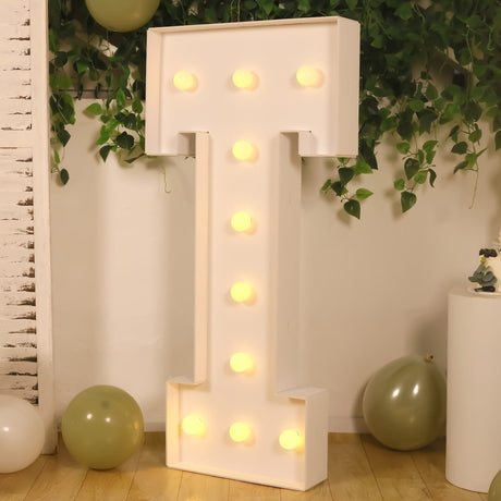 4ft XL LED Marquee Letter Foam Board with 10 Warm White Battery Operated LEDs - White