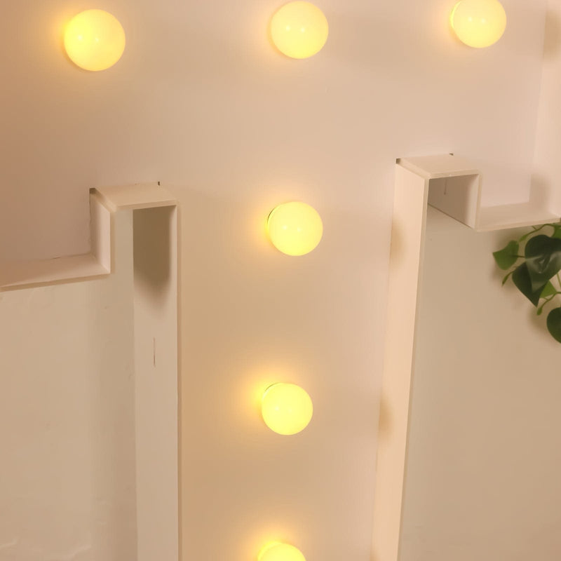 4ft XL LED Marquee Letter Foam Board with 10 Warm White Battery Operated LEDs - White