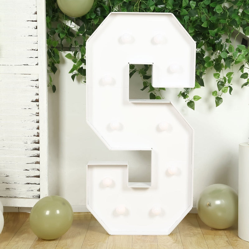 4ft XL LED Marquee Letter Foam Board with 10 Warm White Battery Operated LEDs - White