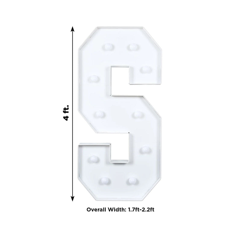 4ft XL LED Marquee Letter Foam Board with 10 Warm White Battery Operated LEDs - White