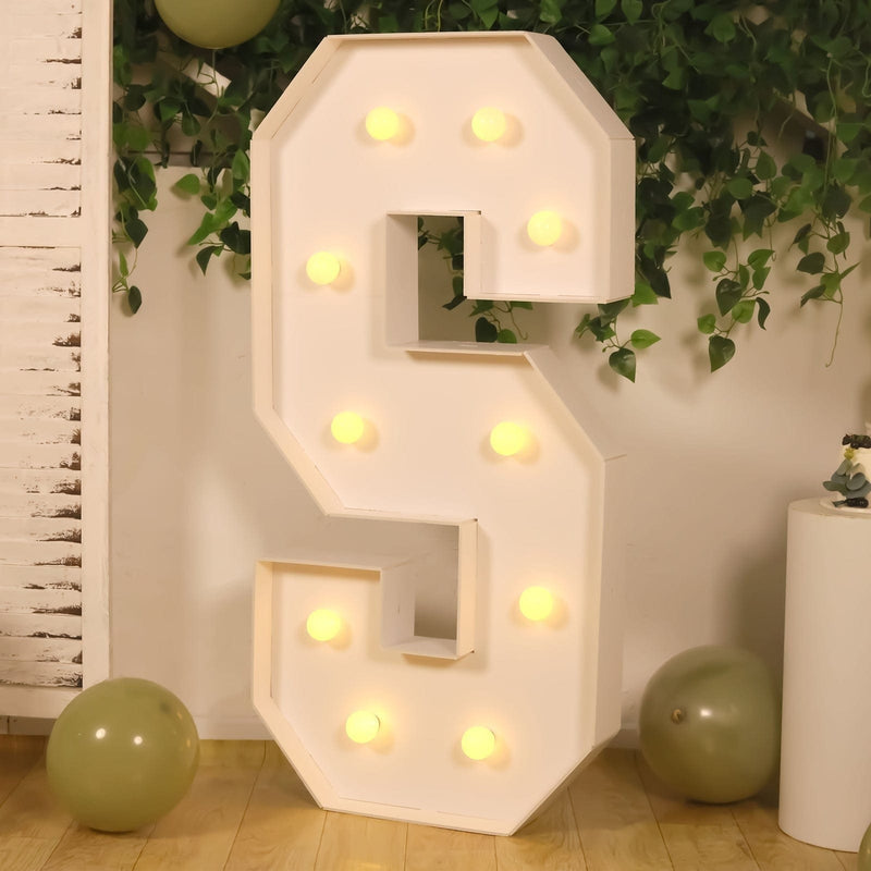 4ft XL LED Marquee Letter Foam Board with 10 Warm White Battery Operated LEDs - White