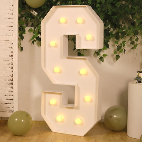 4ft XL LED Marquee Letter Foam Board with 10 Warm White Battery Operated LEDs - White