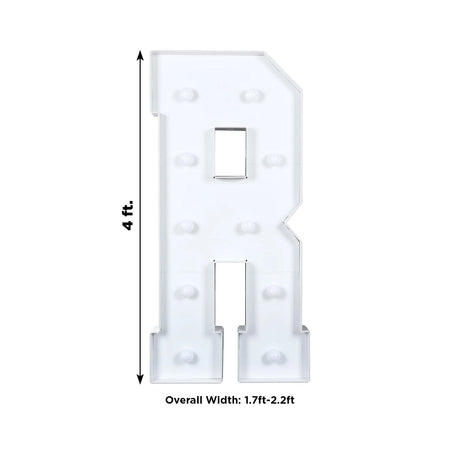 4ft XL LED Marquee Letter Foam Board with 10 Warm White Battery Operated LEDs - White