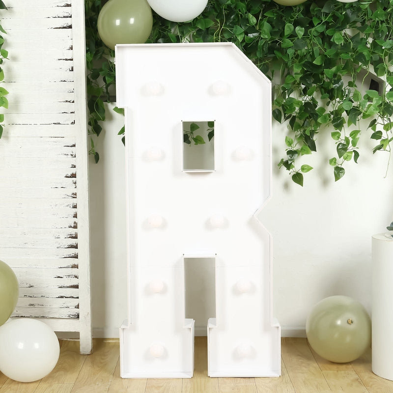 4ft XL LED Marquee Letter Foam Board with 10 Warm White Battery Operated LEDs - White