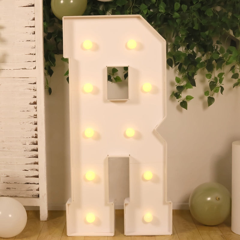 4ft XL LED Marquee Letter Foam Board with 10 Warm White Battery Operated LEDs - White
