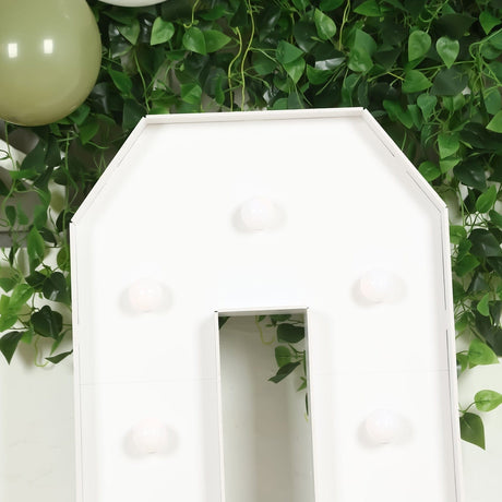 4ft XL LED Marquee Letter Foam Board with 10 Warm White Battery Operated LEDs - White