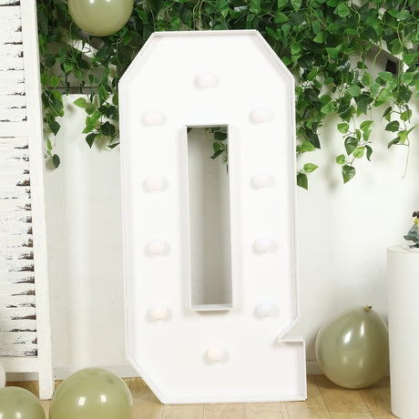 4ft XL LED Marquee Letter Foam Board with 10 Warm White Battery Operated LEDs - White