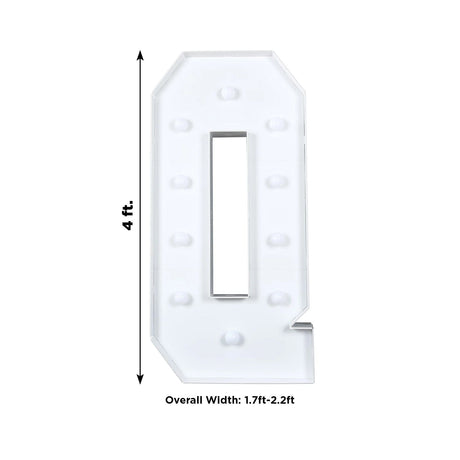 4ft XL LED Marquee Letter Foam Board with 10 Warm White Battery Operated LEDs - White