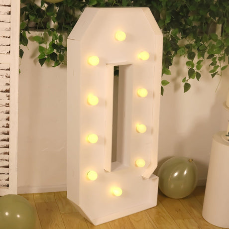 4ft XL LED Marquee Letter Foam Board with 10 Warm White Battery Operated LEDs - White