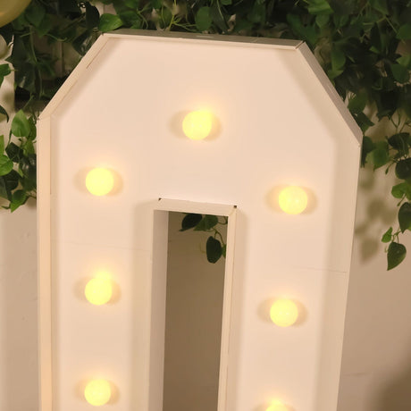 4ft XL LED Marquee Letter Foam Board with 10 Warm White Battery Operated LEDs - White