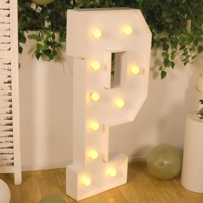 4ft XL LED Marquee Letter Foam Board with 10 Warm White Battery Operated LEDs - White