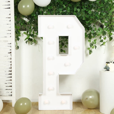 4ft XL LED Marquee Letter Foam Board with 10 Warm White Battery Operated LEDs - White