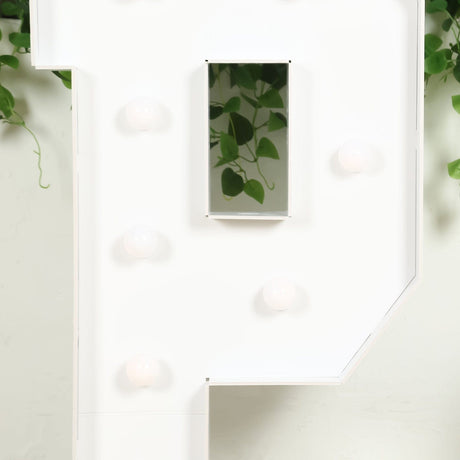 4ft XL LED Marquee Letter Foam Board with 10 Warm White Battery Operated LEDs - White