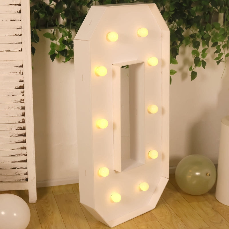 4ft XL LED Marquee Letter Foam Board with 10 Warm White Battery Operated LEDs - White