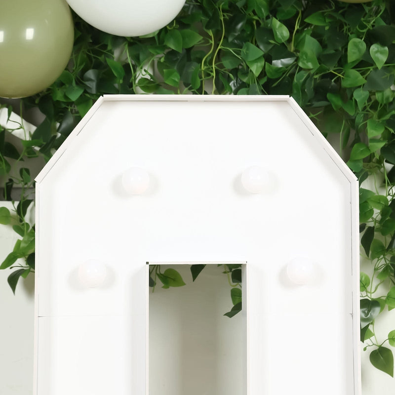 4ft XL LED Marquee Letter Foam Board with 10 Warm White Battery Operated LEDs - White