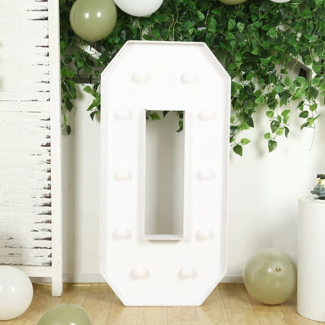4ft XL LED Marquee Letter Foam Board with 10 Warm White Battery Operated LEDs - White