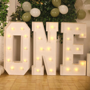 4ft XL LED Marquee Letter Foam Board with 10 Warm White Battery Operated LEDs - White