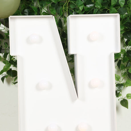 4ft XL LED Marquee Letter Foam Board with 10 Warm White Battery Operated LEDs - White