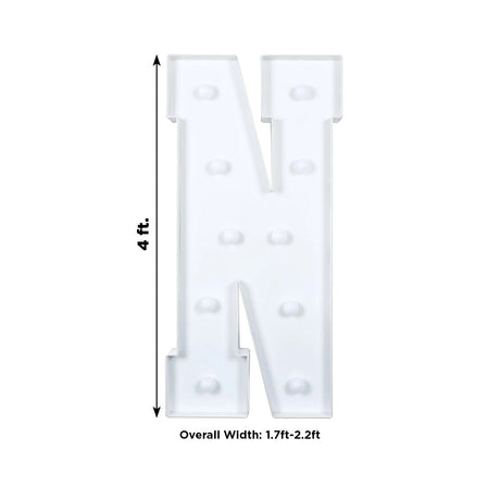 4ft XL LED Marquee Letter Foam Board with 10 Warm White Battery Operated LEDs - White
