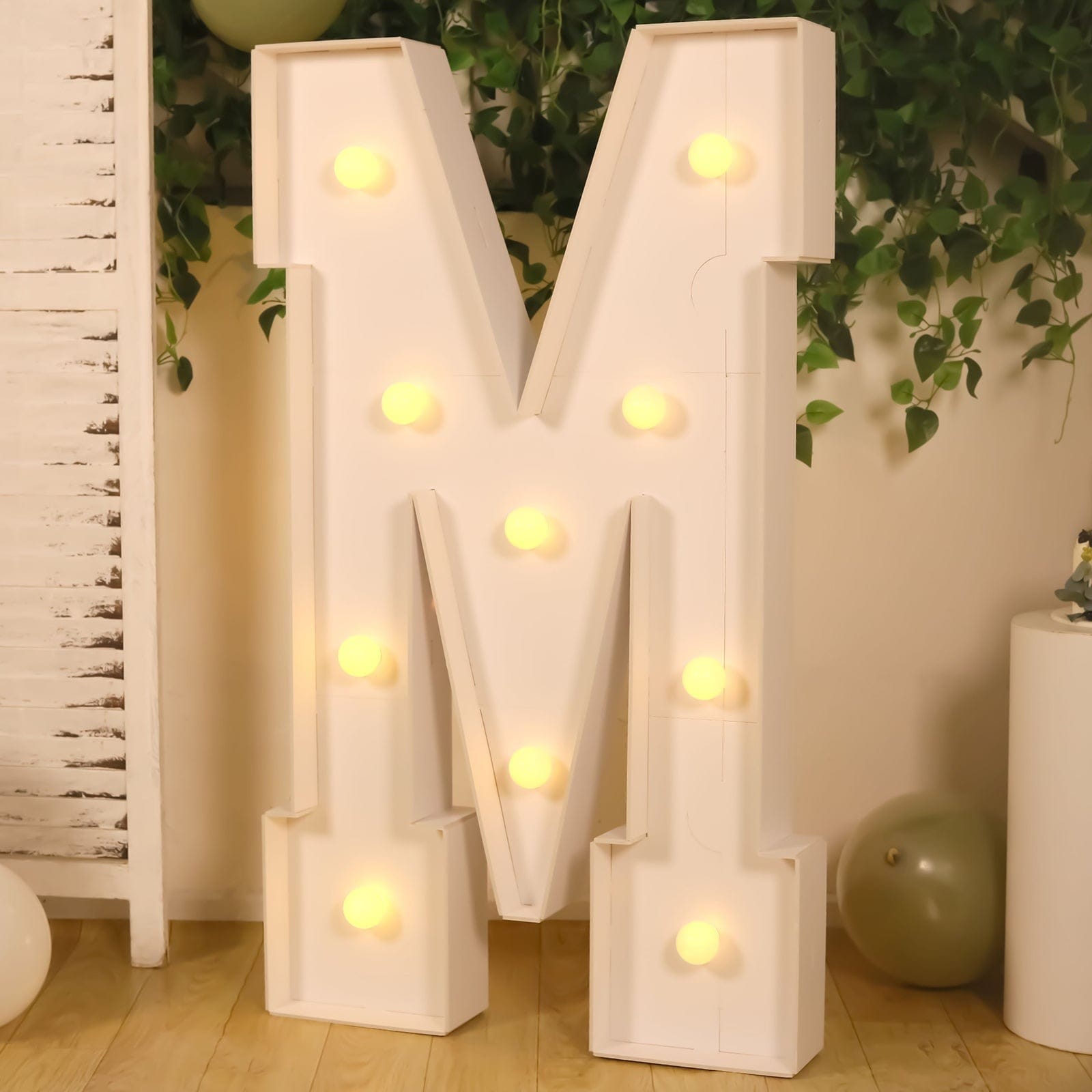 4ft XL LED Marquee Letter Foam Board with 10 Warm White Battery Operated LEDs - White