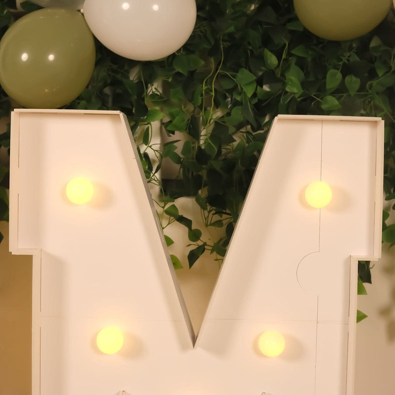 4ft XL LED Marquee Letter Foam Board with 10 Warm White Battery Operated LEDs - White