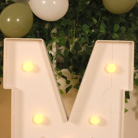 4ft XL LED Marquee Letter Foam Board with 10 Warm White Battery Operated LEDs - White