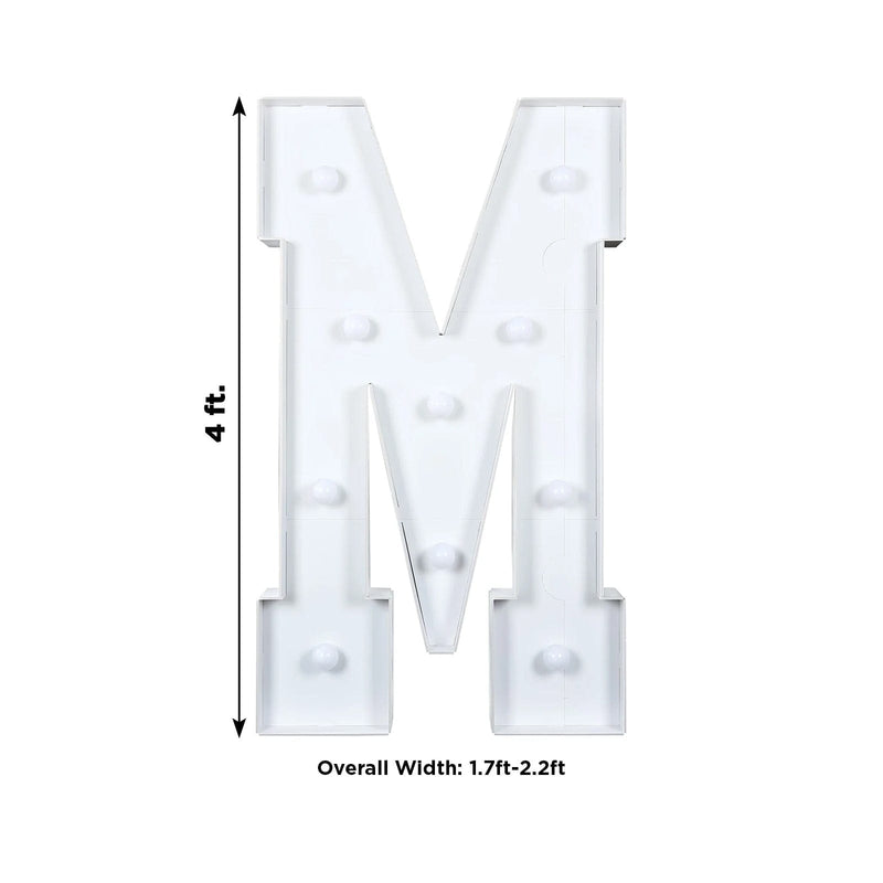 4ft XL LED Marquee Letter Foam Board with 10 Warm White Battery Operated LEDs - White