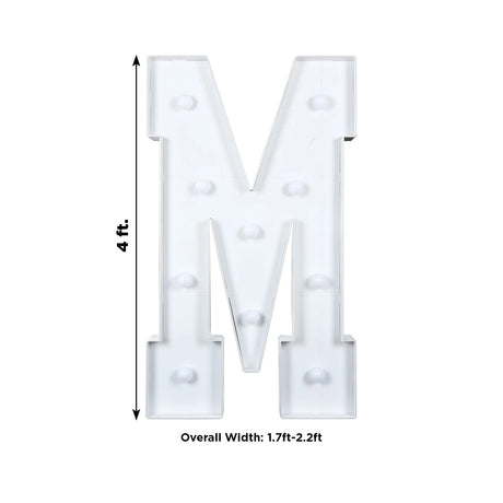 4ft XL LED Marquee Letter Foam Board with 10 Warm White Battery Operated LEDs - White