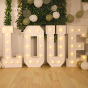 4ft XL LED Marquee Letter Foam Board with 10 Warm White Battery Operated LEDs - White