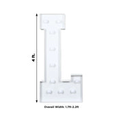 4ft XL LED Marquee Letter Foam Board with 10 Warm White Battery Operated LEDs - White